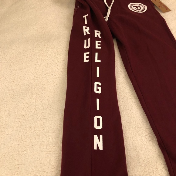 TRUE RELIGION Mens Active Seal Sweatsuit Burgundy - Picture 4 of 8